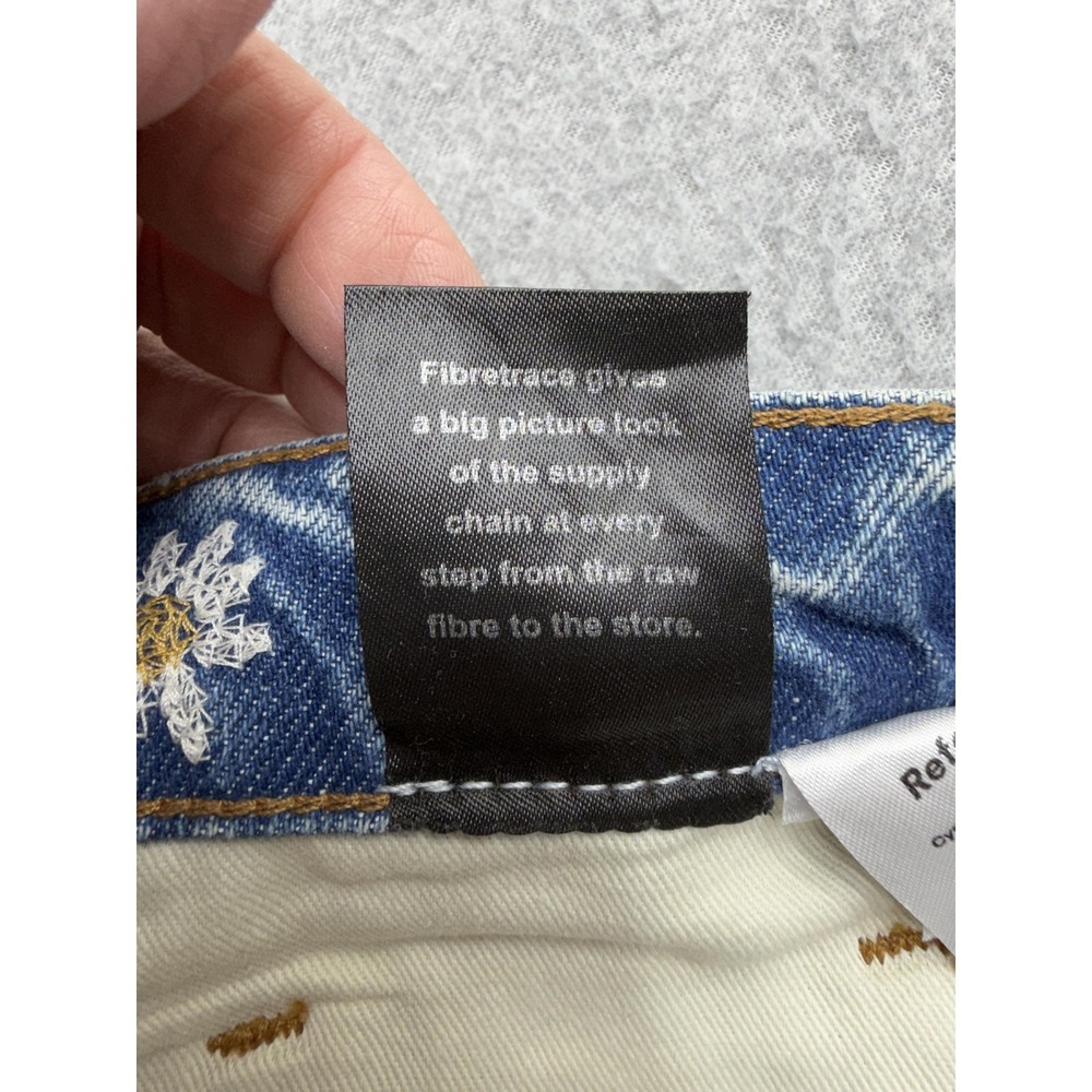 Reformation Cynthia Chamomile High Rise Straight Jeans Womens 26 Blue Floral - Picture 13 of 16